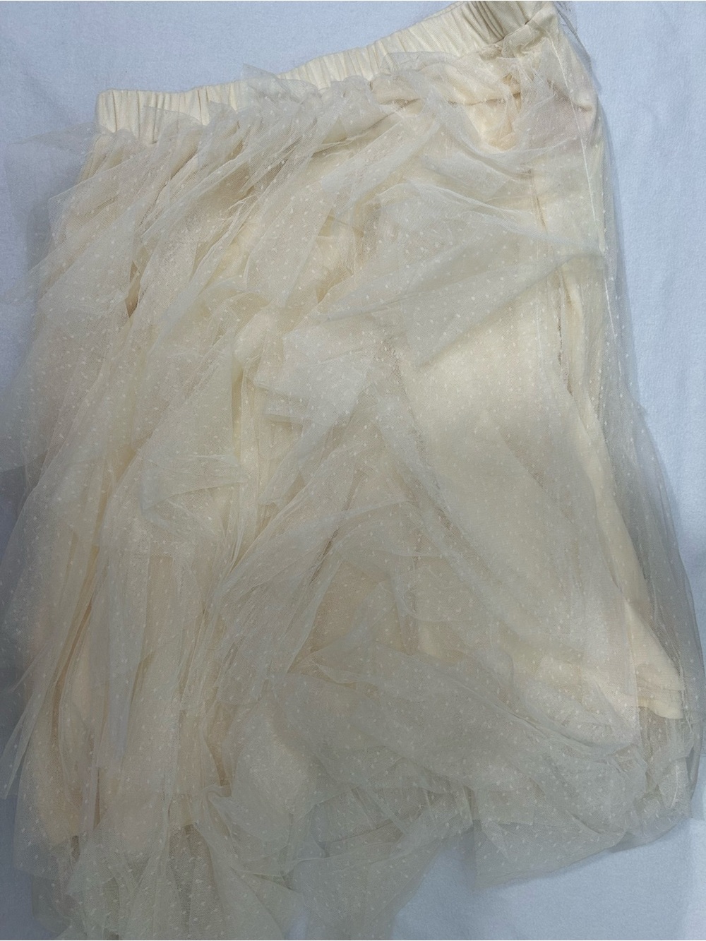 ARULA Cream Tulle Maxi Skirt